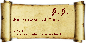 Jeszenszky János névjegykártya